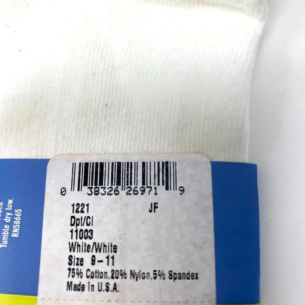 Vintage 2 Pack Nordstrom Lettuce Edge White Cuff Girls Dress Socks Size 9-11